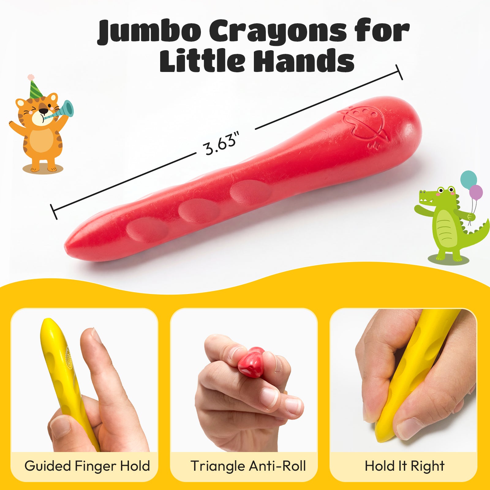 JUPITEARTH 24 Ct Crayons with Coloring Book & Bonus Stickers, Non-Toxic & Washable Triangle Art Supplies and Ideal for