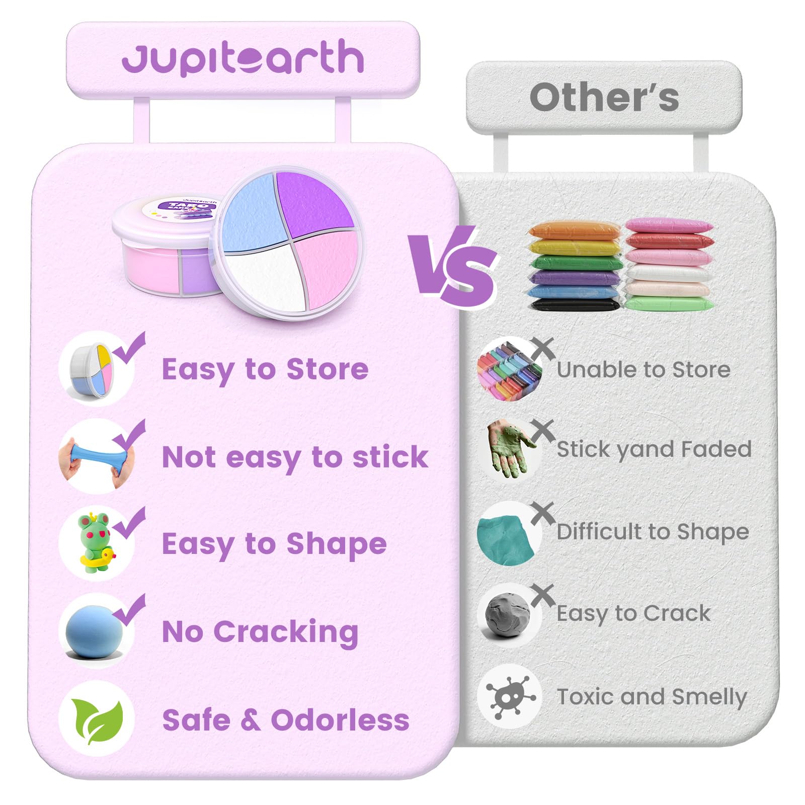 Jupitearth Air Dry Clay,12 Desserts Theme Party Foam Clay,Ultra Light Modeling Clay Kit, DIY Art and Home Party Favors (Dessert)