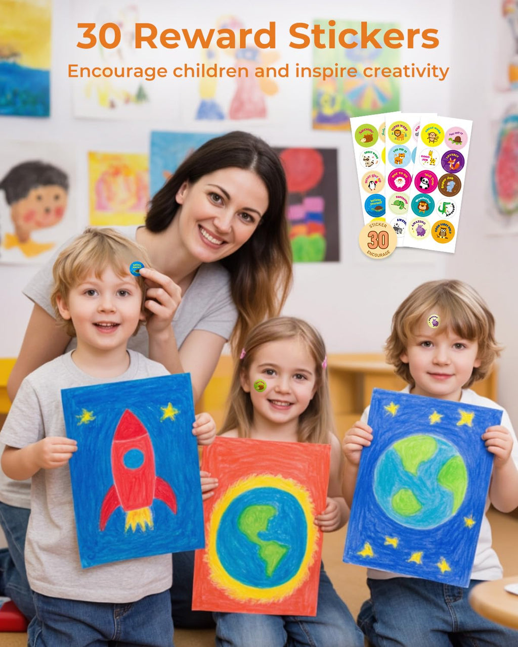 Jupitearth 24 Ct Twist Crayons for Toddlers 1-3,Ages 4-8 Non-Toxic Washable Crayons with Storage Bucket, Ultra-Silky and Easy to Hold Art Supplies