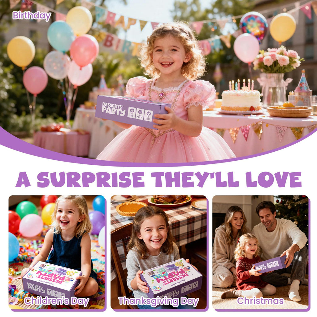 Jupitearth Air Dry Clay,12 Desserts Theme Party Foam Clay,Ultra Light Modeling Clay Kit, DIY Art and Home Party Favors (Dessert)