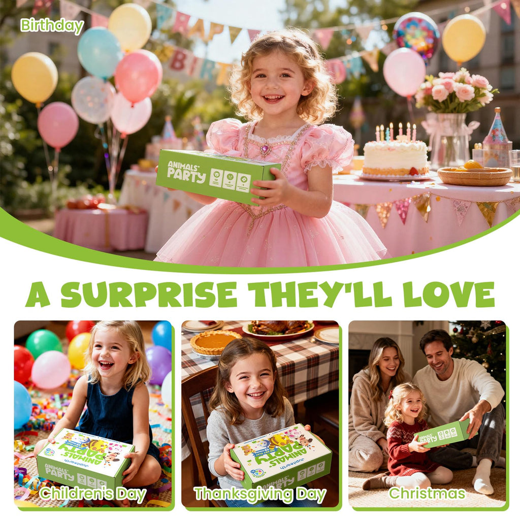 Jupitearth Air Dry Clay,12 Animals Theme Party Foam Clay,Ultra Light Modeling Clay Kit, DIY Art and Home Party Favors