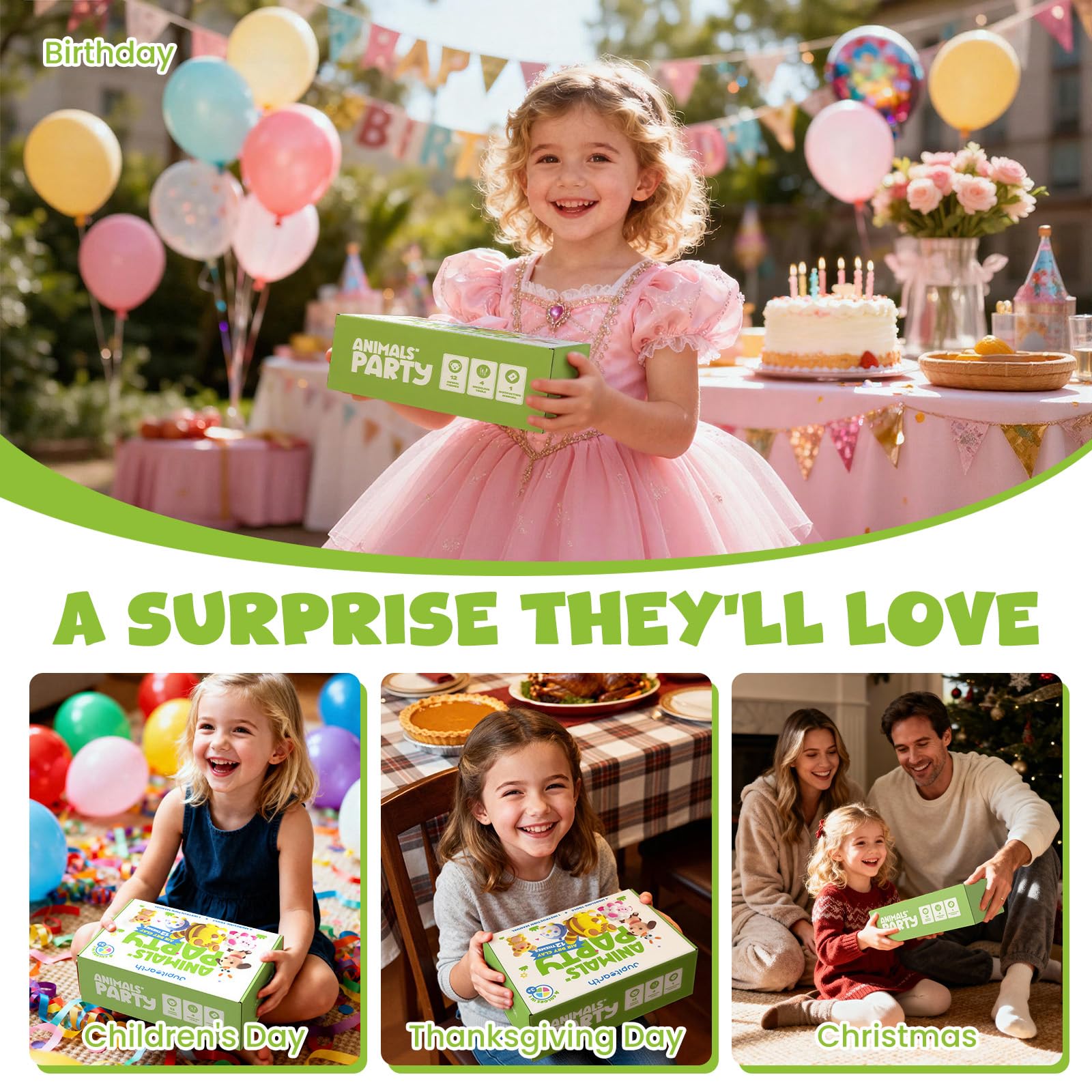 Jupitearth Air Dry Clay,12 Animals Theme Party Foam Clay,Ultra Light Modeling Clay Kit, DIY Art and Home Party Favors