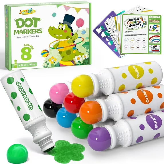 Jupitearth 22Pcs Dot Markers for Toddlers 1-3, Arts Crafts & Sewing,Washable, Game Markers for Kid