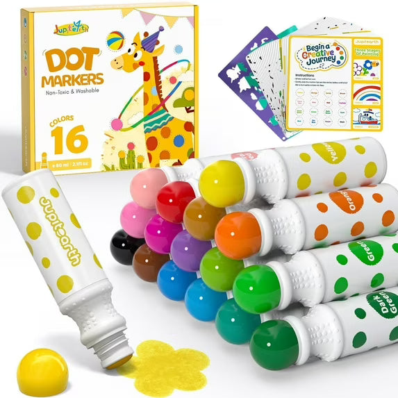 Jupitearth 42Pcs Dot Markers for Toddlers 1-3, Arts Crafts & Sewing,Washable, Game Markers for Kid
